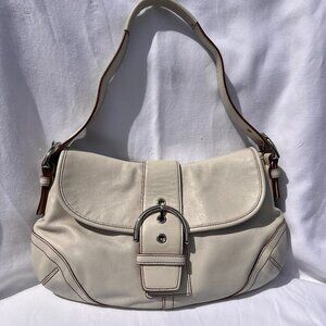 Vintage Coach Soho Ivory Off White Large Shoulder Bag Style 9248